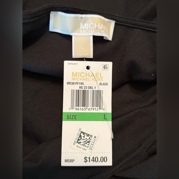 Michael Kors Silver Chain Black Halter Dress size L NWT - Picture 10 of 14